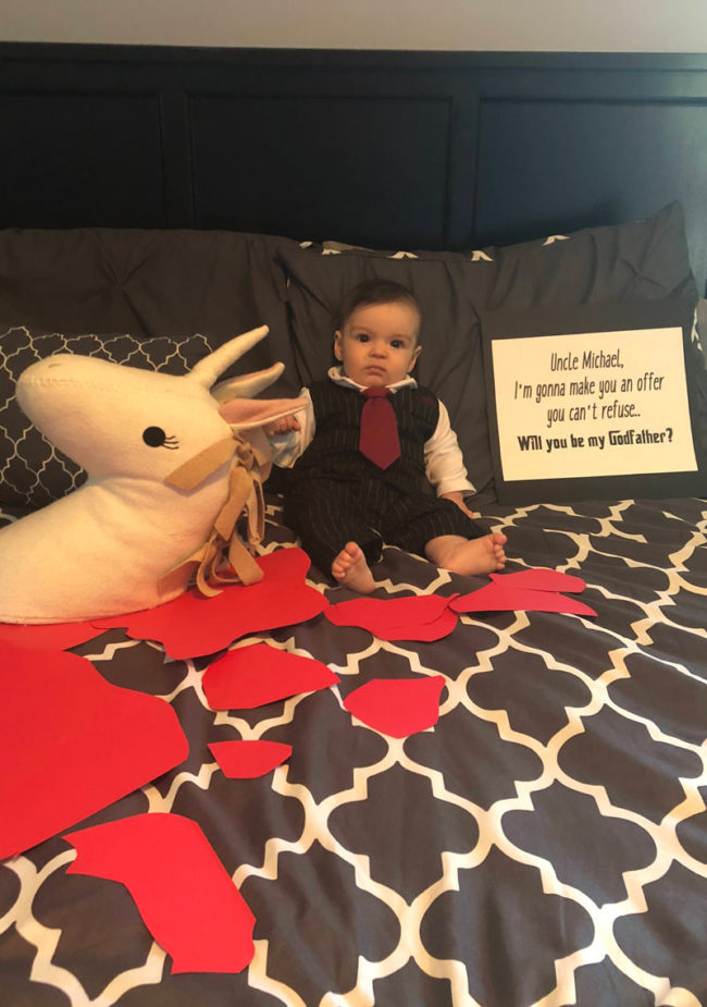 This is how my sister asked me to be The Godfather of her daughter