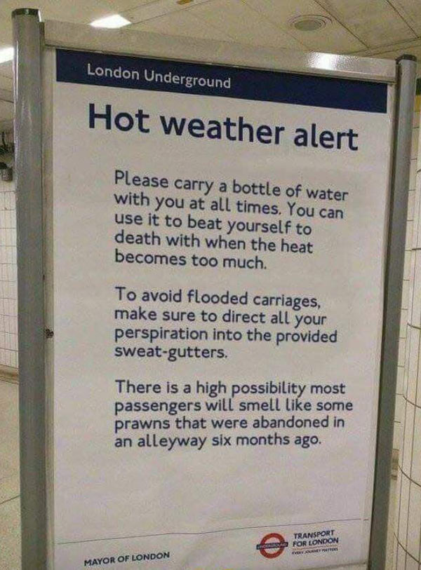 London underground weather update