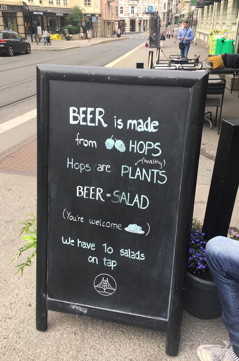 Salad on tap in Oslo, Norway
