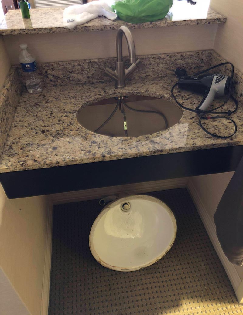 Sinkhole just developed in my hotel room