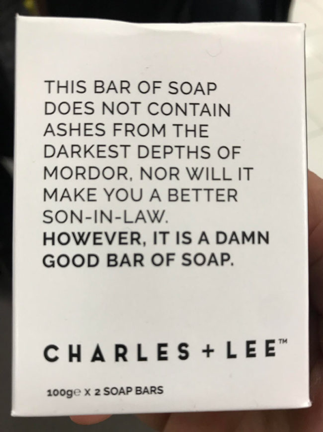 This bar of soap..