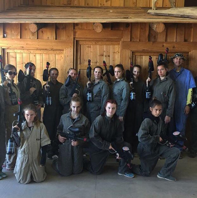 My parents took my sister and her friends paint-balling for her birthday. My dad’s not really the aggressive type..