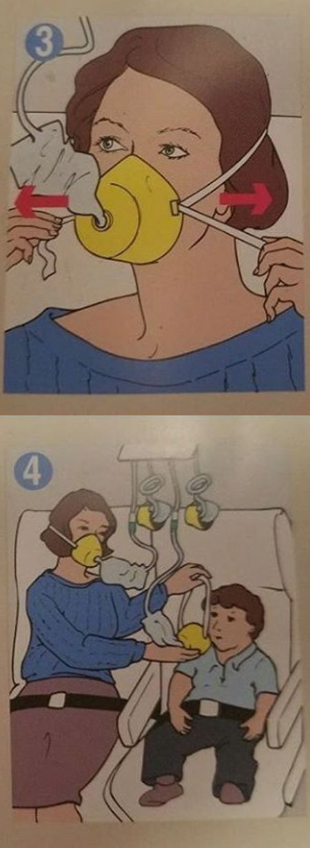 Be sure to put on your own mask first before helping your tiny husband