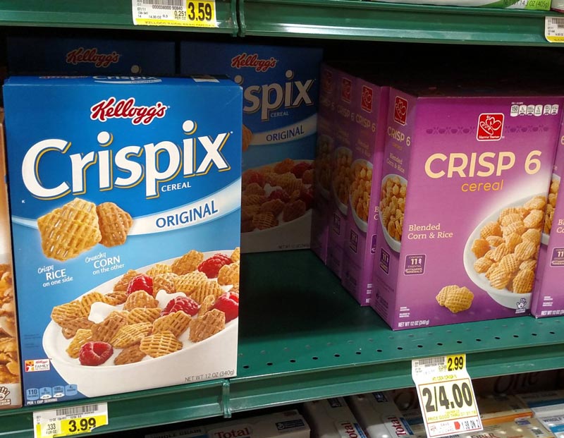 This store brand version of Crispix