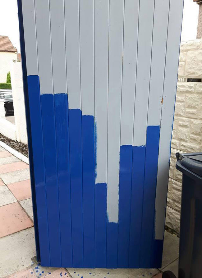 Bar chart of how much door I've painted