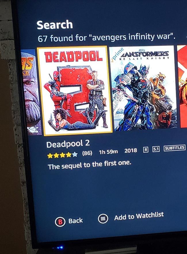 Thanks Amazon for the accurate description of Deadpool 2