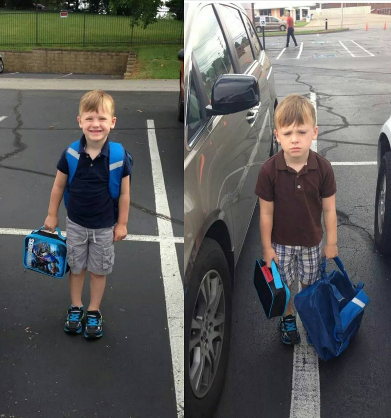 First day of school vs second day of school