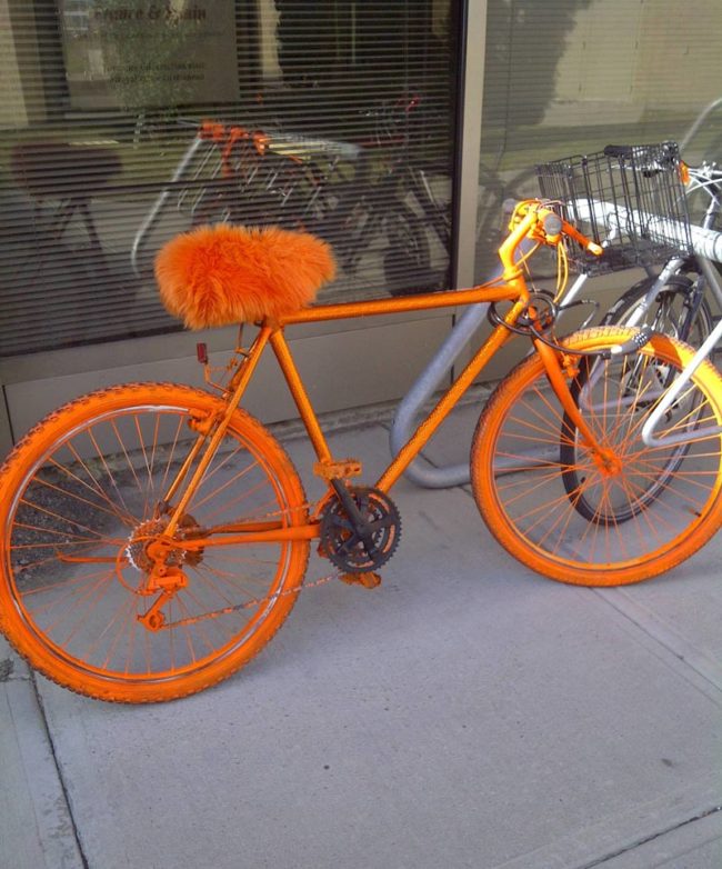 Somebody actually rides this around campus