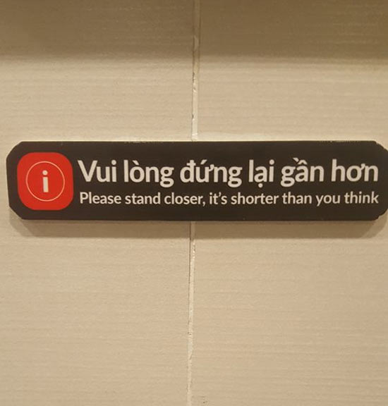 A urinal sign in Vietnam