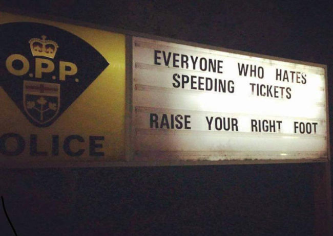 This Ontario Provincial Police sign
