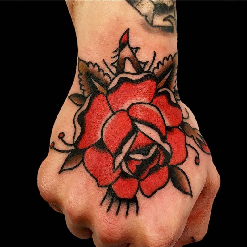 Traditional style red rose