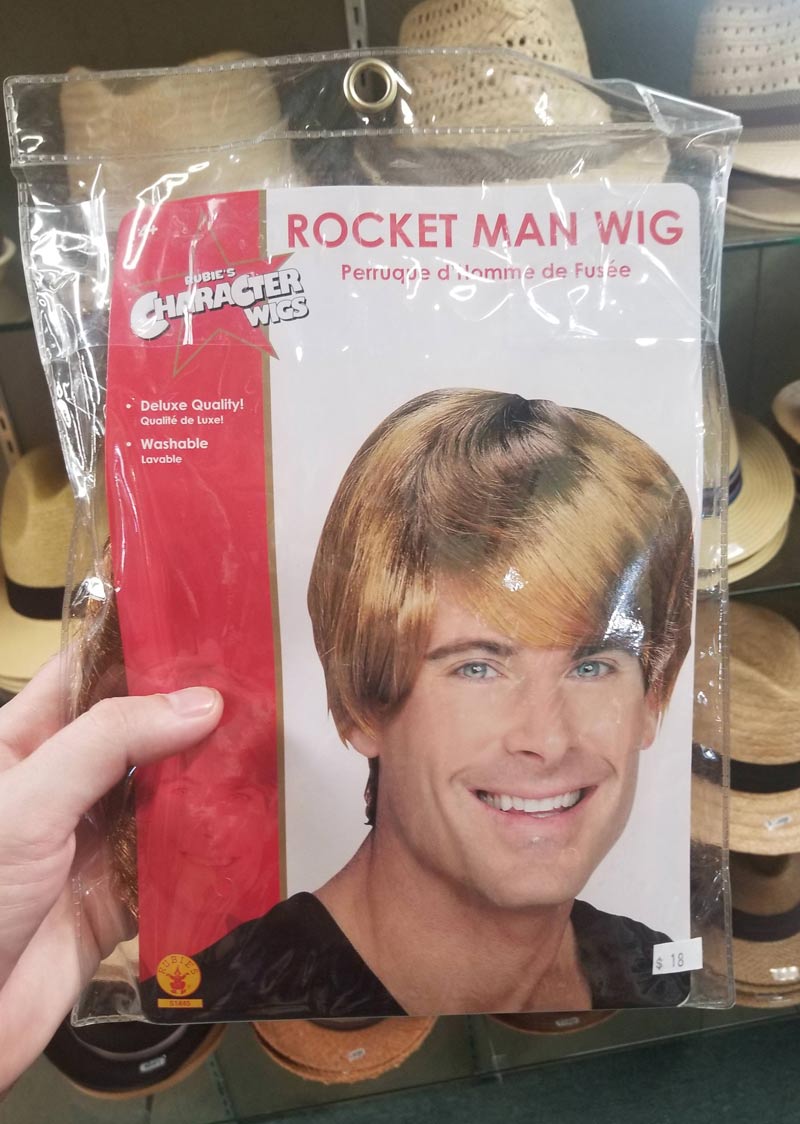 If Rob Lowe and Zac Efron had a child and then that child grew up to be a Halloween wig model