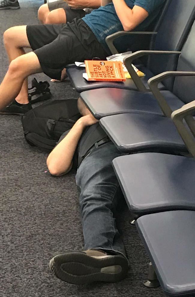  This dude started reading his book and got inspired