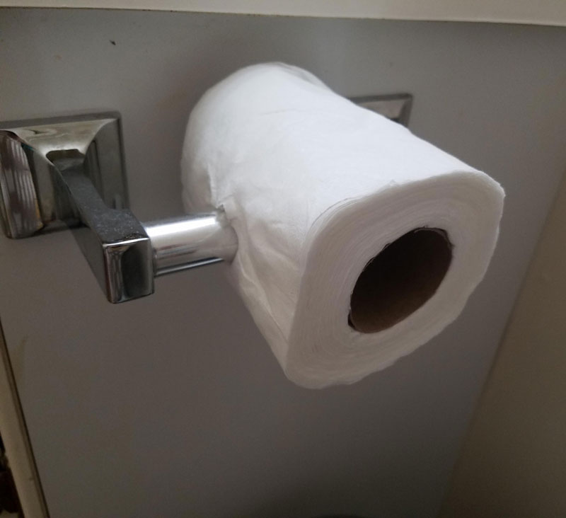 My wife keeps putting the roll on backwards. I responded