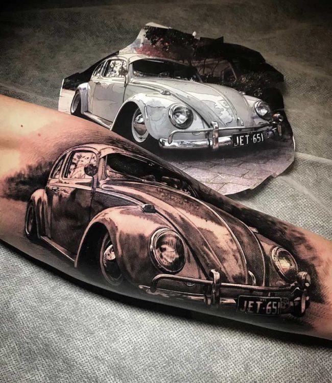 VW Beetle Car Tattoo