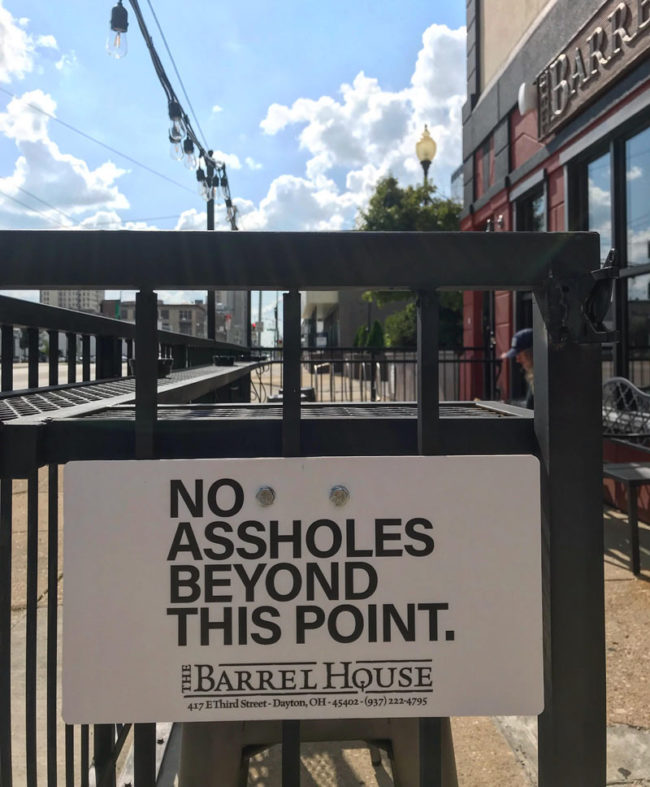 Our bar’s new patio signage went up today