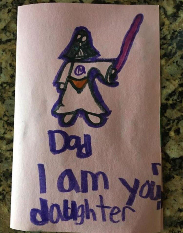 My friend's daughter made him a birthday card