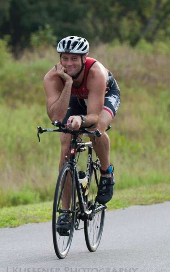 My brother during his triathlon