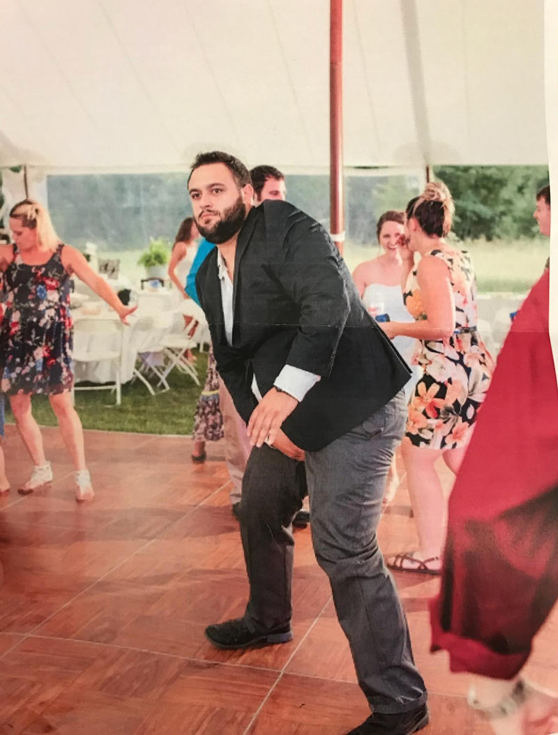 Someone captured the exact moment my brother-in-law realized he had split his pants dancing at a wedding