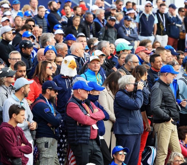 Can you spot the American at the Ryder Cup Tournament?