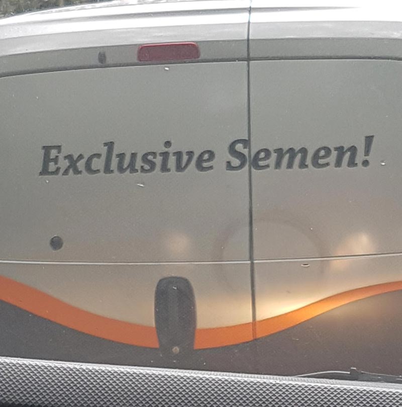 I saw this on the back of a van today