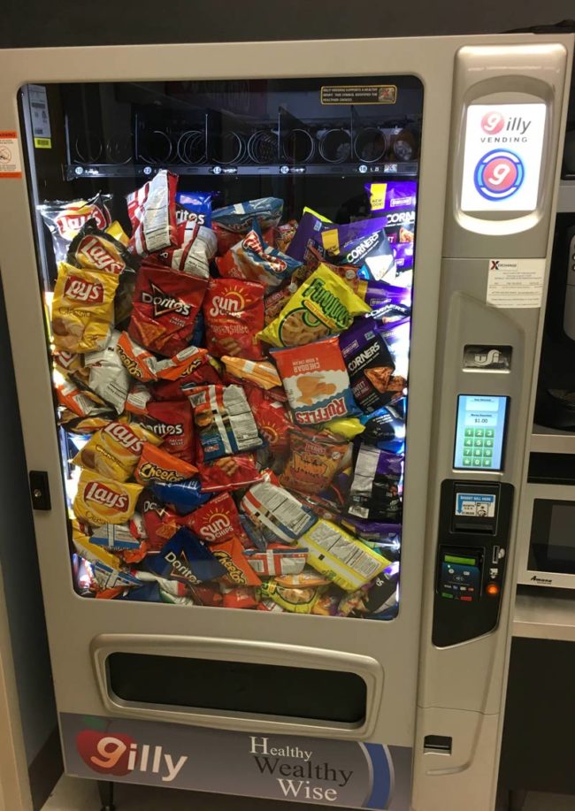 Vending machine had an error and distributed everything at once