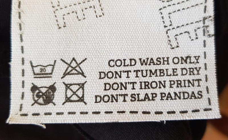 The instructions on this shirt I bought today