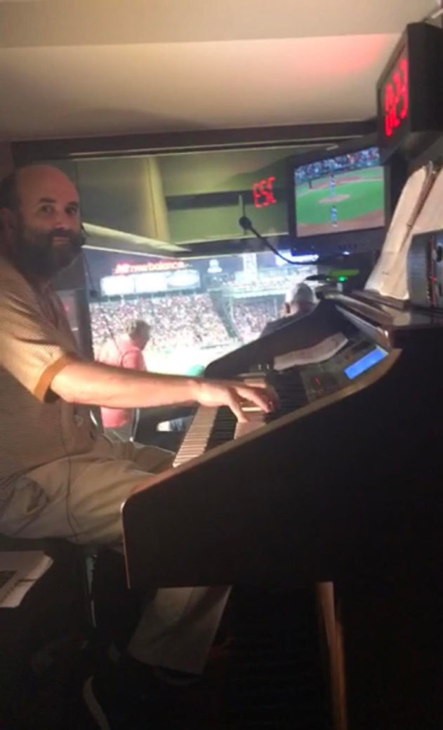 I found the organ player at Fenway Park and I don’t think I was supposed to.