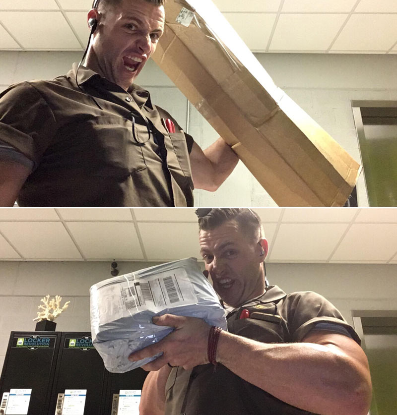 I get an email every time I get a package delivered to my apartment’s mailroom. It’s supposed to be a photo of the label, but there’s this one guy..
