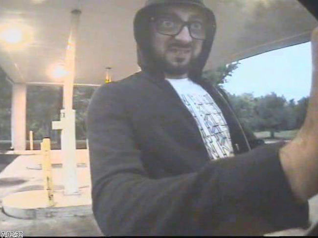 This guy put a skimmer in a ATM and local police released the photo taken by the ATM, to the public. His disguise was wearing 10x magnification glasses. I can't stop looking at his expression!