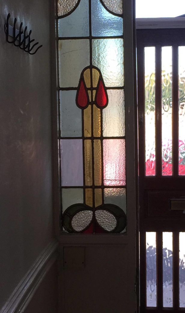 This stain glass window in my new house