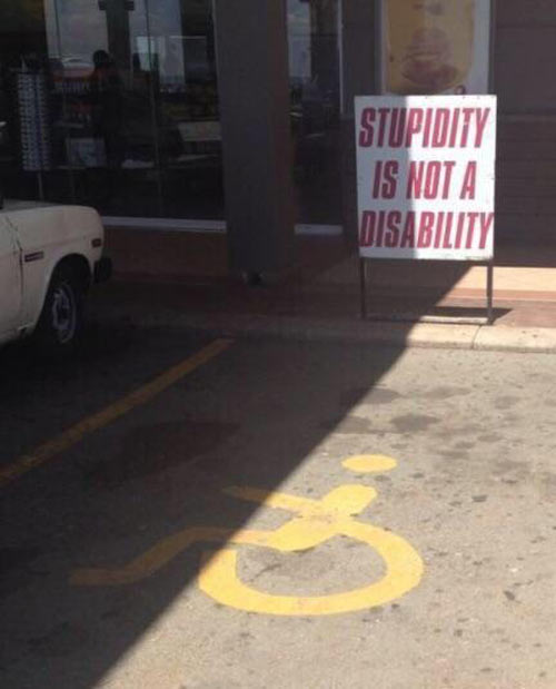 stupidity is not a disability