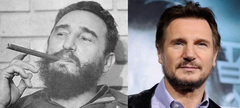 People say young Fidel Castro looked like Liam Neeson. I'd say close, but no cigar