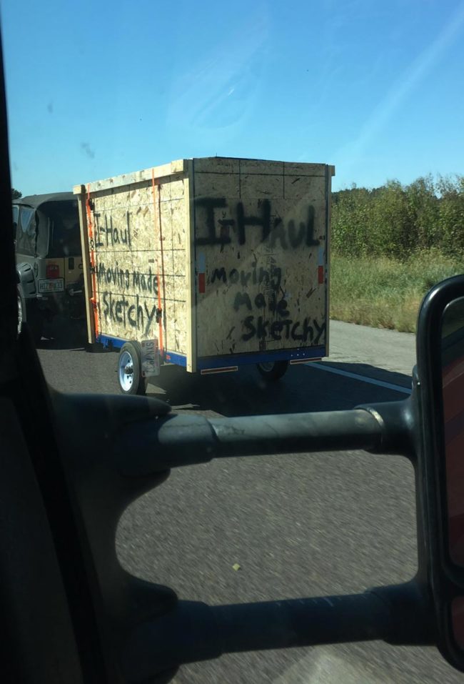 My parents spotted this on the highway