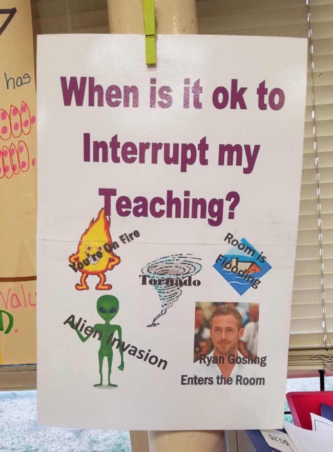 Interrupt my teaching