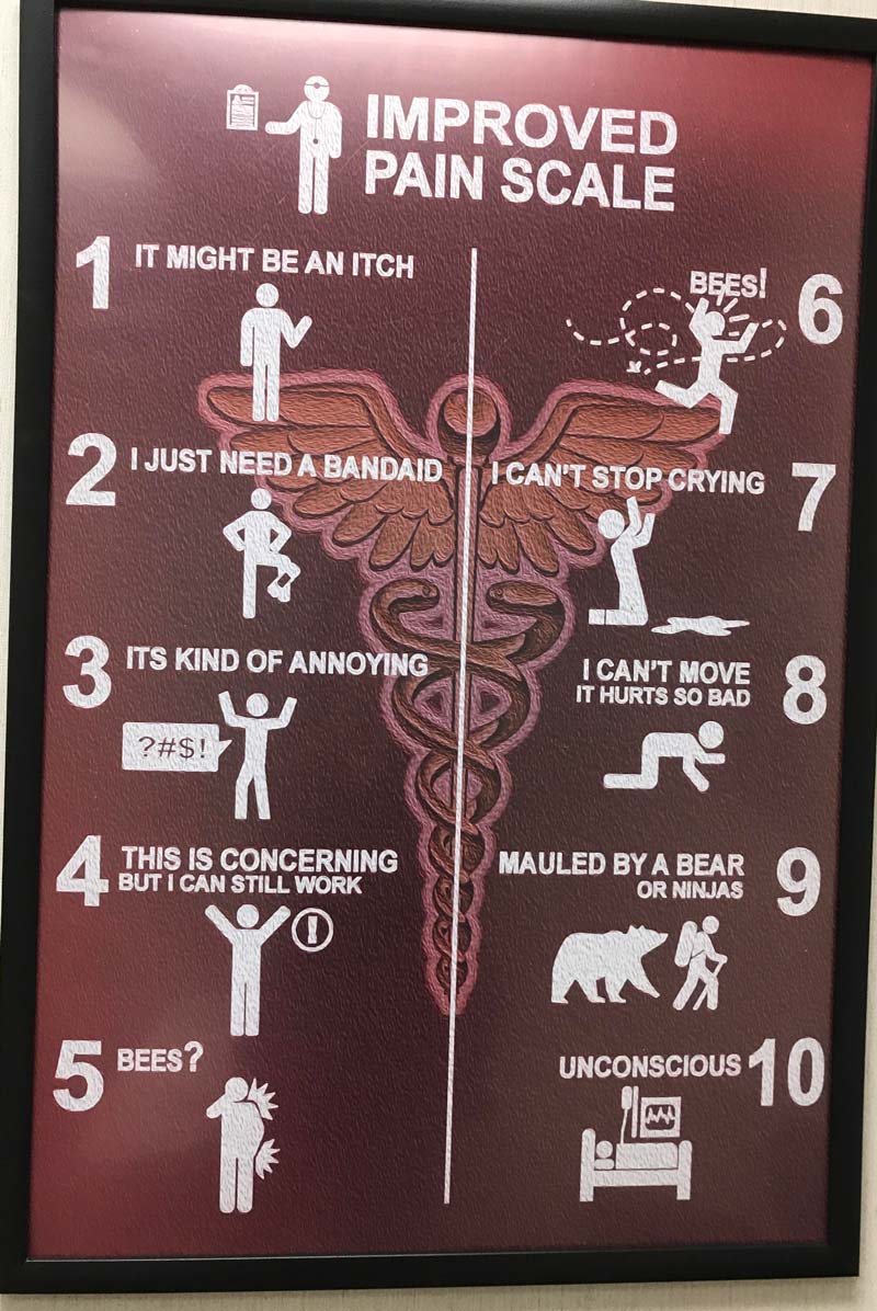Pain scale from my PT’s office