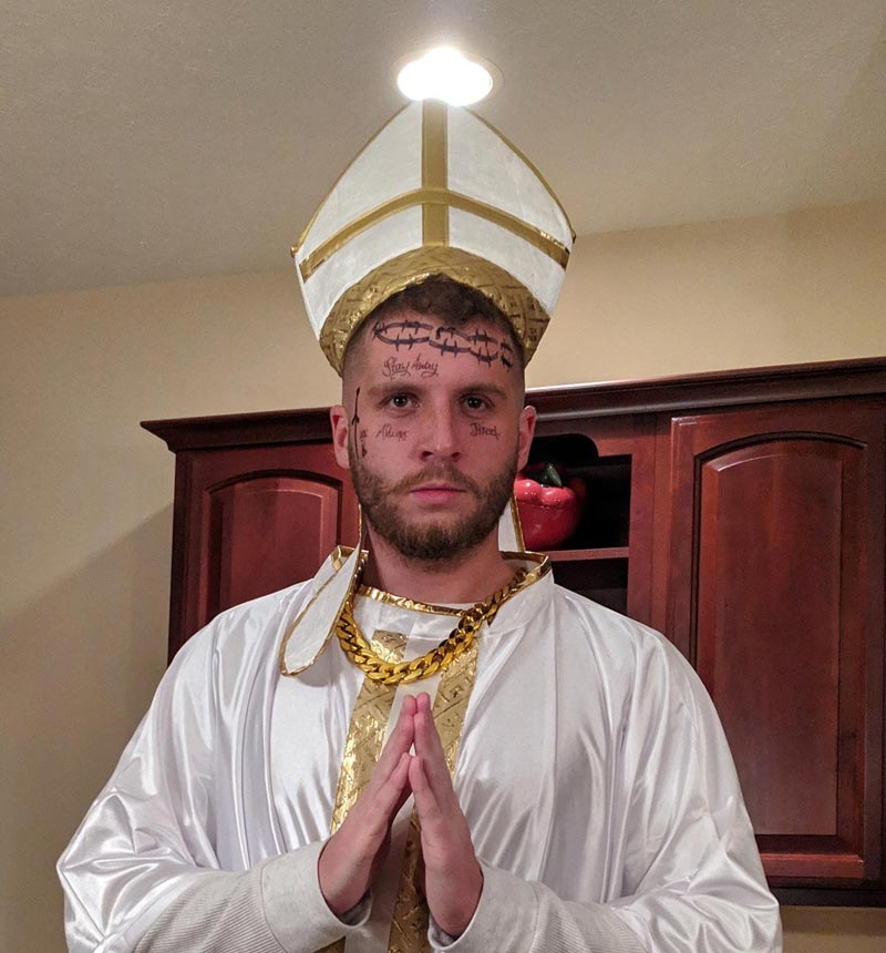 I went as Pope Malone for Halloween