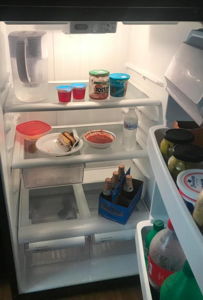 My newly divorced brothers fridge