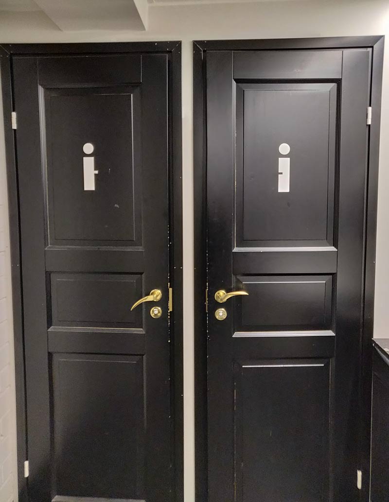 These minimalistic bathroom signs