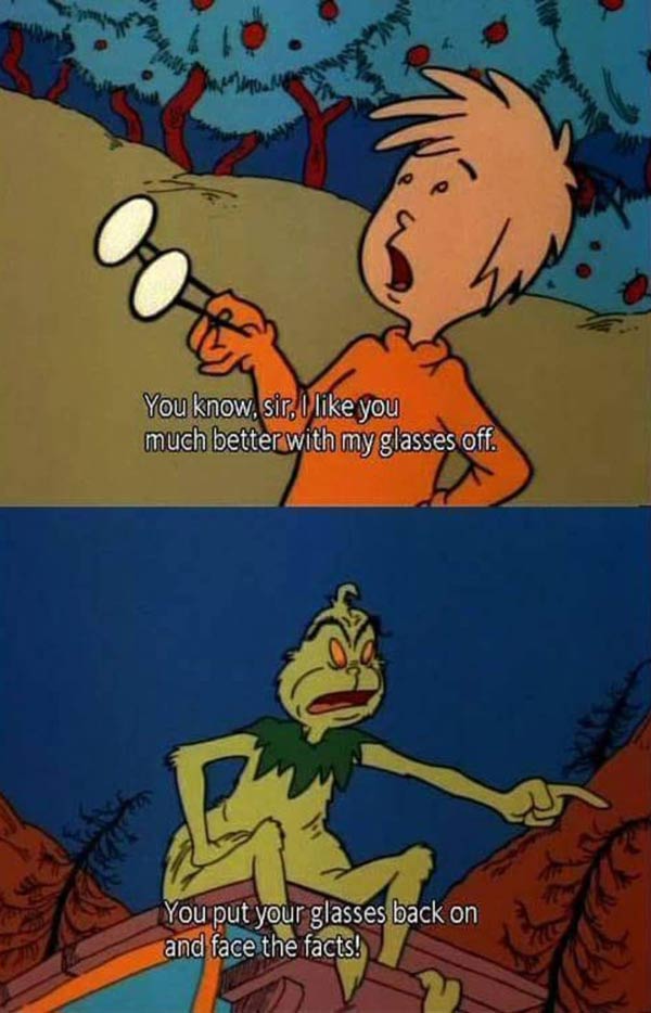 The Grinch perfectly captures my daily struggle when I look in the mirror