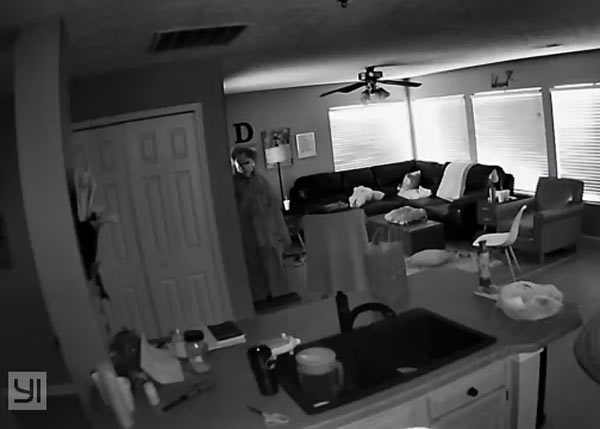 My wife took my two teenage boys to see Halloween. It'll be dark when they get home. So I setup a nice surprise for them when they get back. Checked my security camera and this is what it looks like
