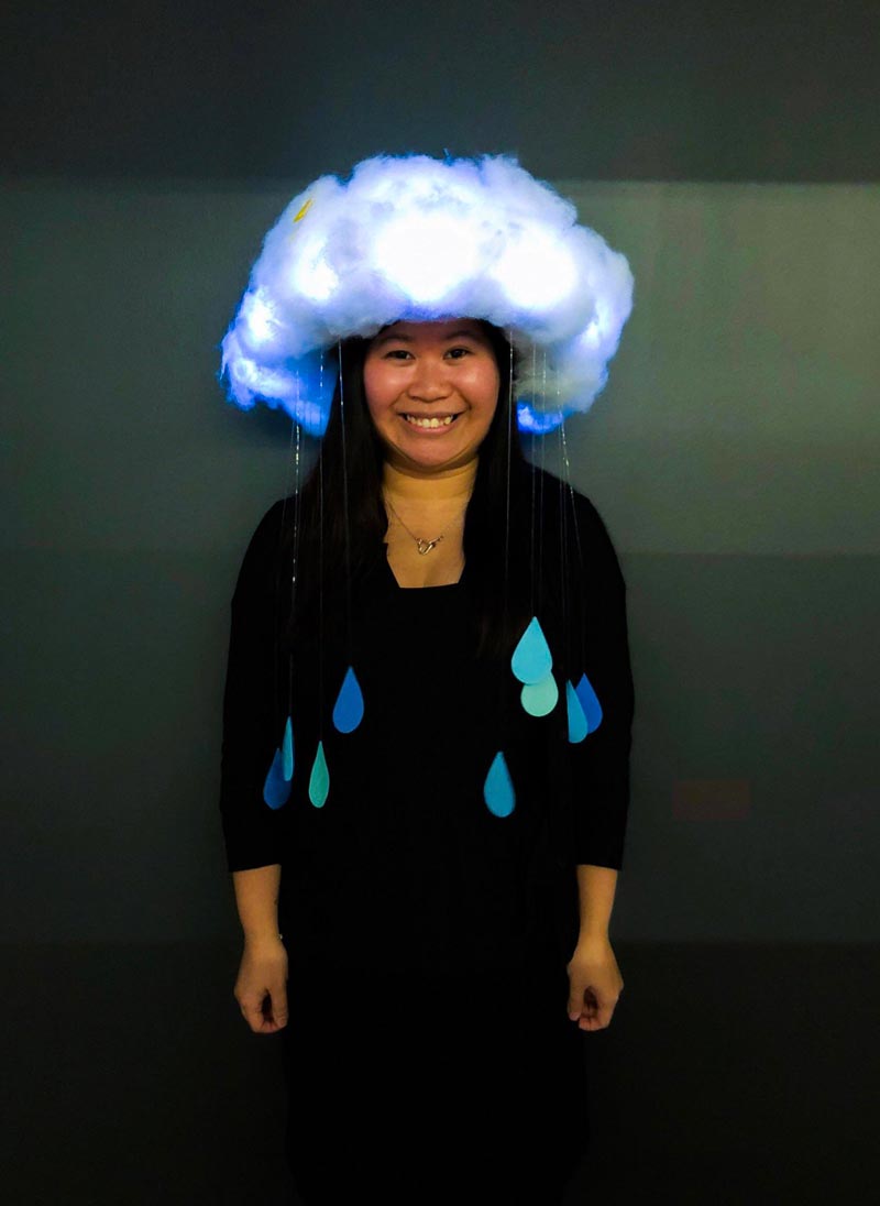 It's my first time making a Halloween costume, I'm a Rain Cloud!