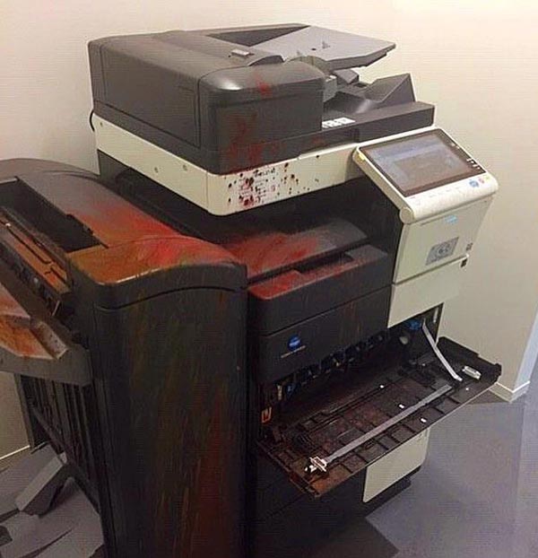 As tempting as it is, please don’t change the office printer cartridges yourself