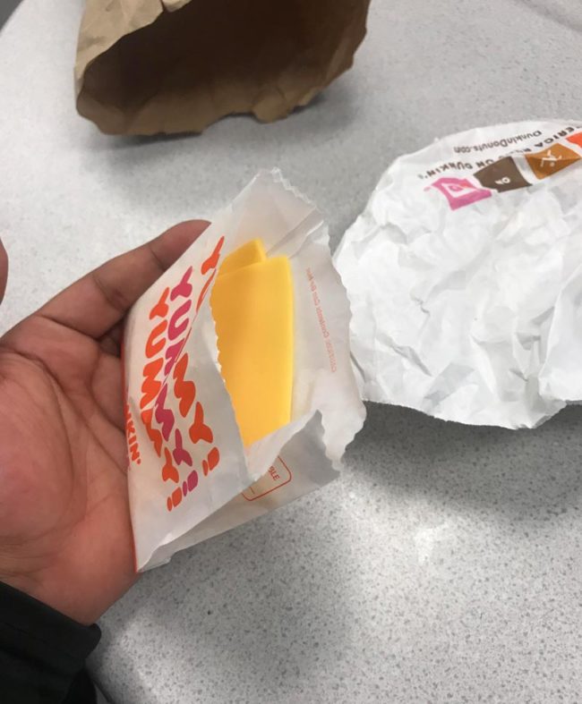 When I asked for extra cheese, this isn't what I meant Dunkin