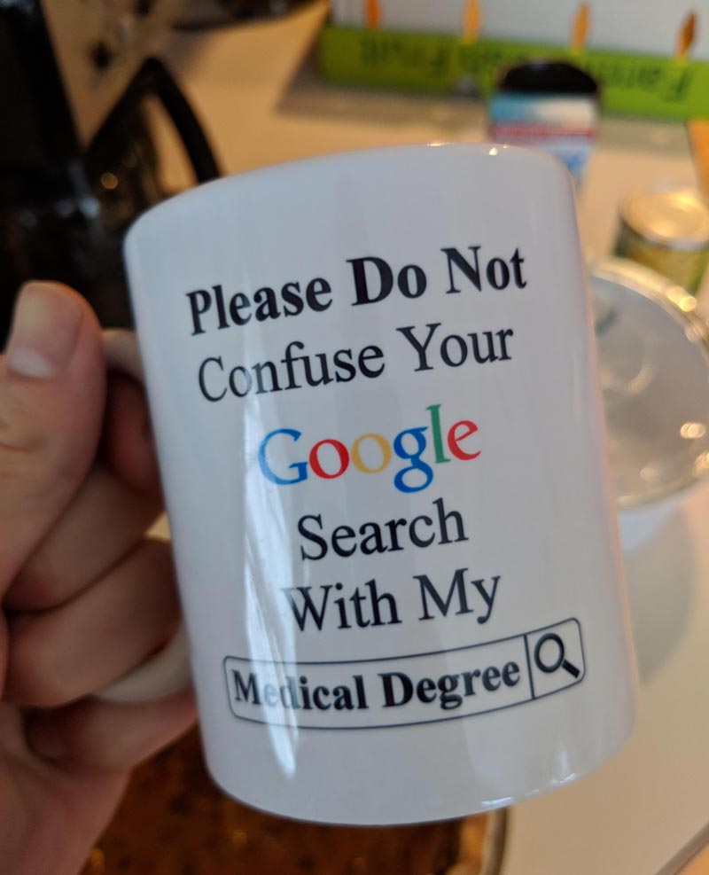My uncle is an infectious disease doctor. Found this perfect mug at his house today