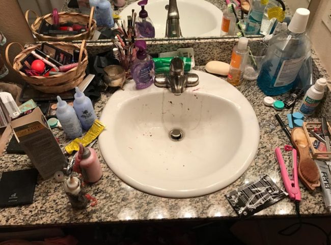 Girlfriend: "Your beard shavings are making the sink look dirty."