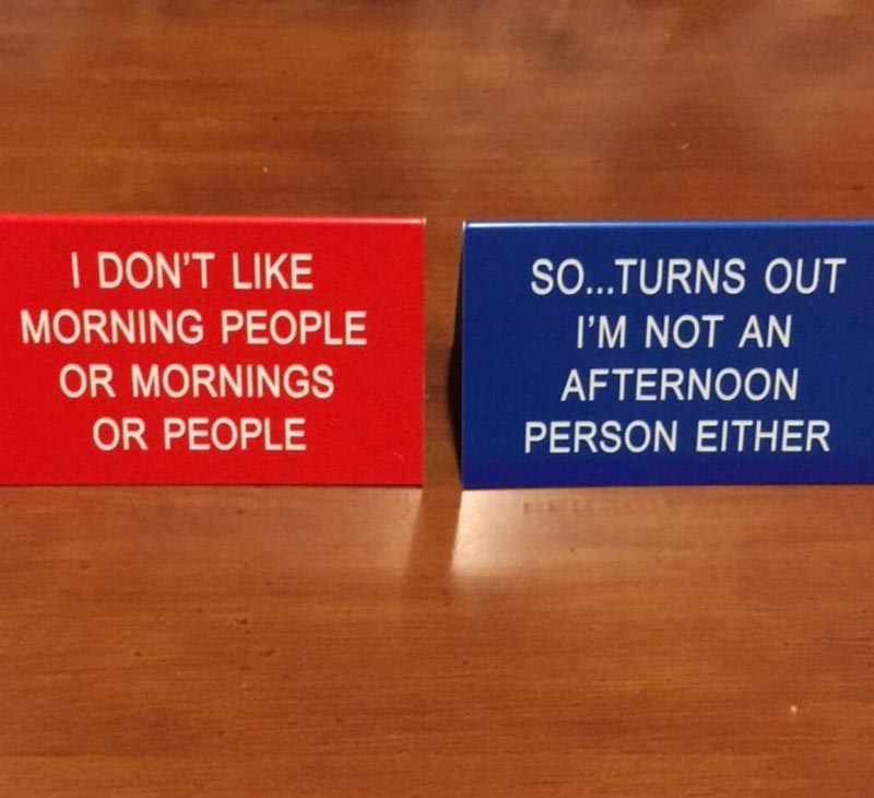 My desk signs help minimize office conversations