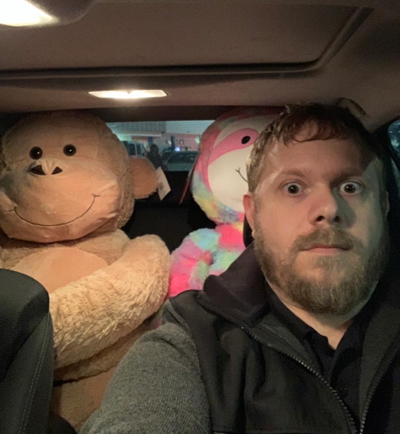 I didn’t realize my wife left the kids’ presents in the car until I checked the rear view mirror