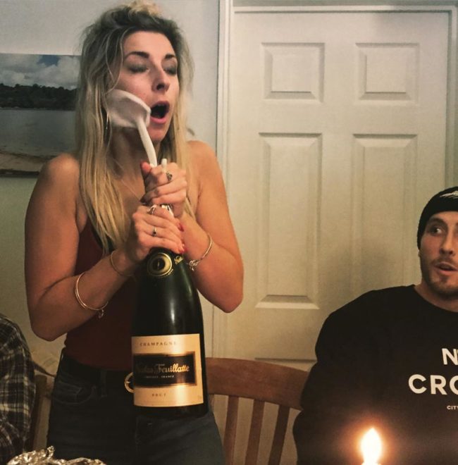 Champagne in the face