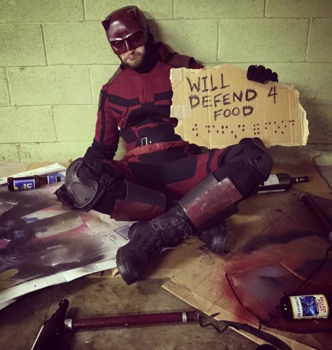 Daredevil cosplayer not taking the cancellation news particularly well...